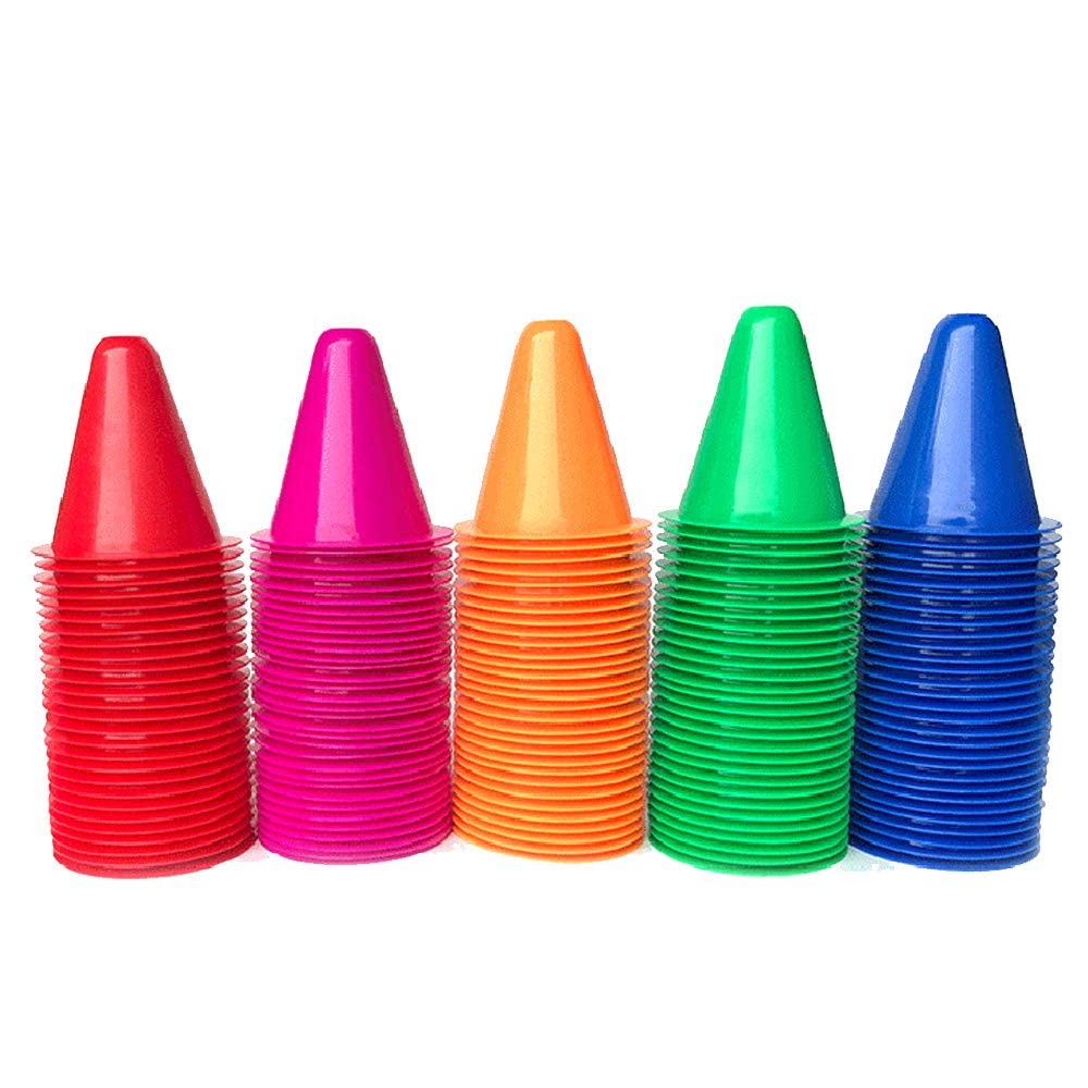 KAIAIWLUO Roadblock Slalom Cones,50 PCS Plastics Windproof Roadblock Traffic Road Cones Roller Skating Cones Indoor/Outdoor Agility Cones for Roller Skating and Skate Practice