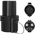 EVCONN J1772 Adapter with Charger Lock- PA66 & Glass Fiber Shell for 200°C Resistance - 80A / 250V AC - Compatible with TSL Model 3, Y, X, S & Level 1/2 Charging Stations