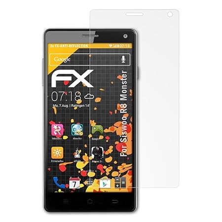 atFolix Panzerfolie kompatibel mit Siswoo R8 Monster Schutzfolie, entspiegelnde und stoßdämpfende FX Folie (3X)