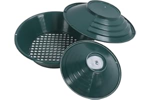Gold Prospecting Pan, 3PCS Gold Panning Kit, Plastic Hand Operated Round Gold Washing Pan Gold Dredging Pan Gold Mining Equip