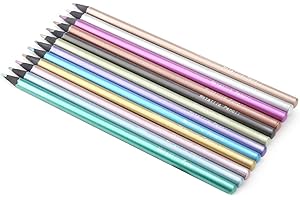 CHICIRIS 12 Colors Metallic Colored Pencils, Unique Brilliant Colors with Shiny Metallic Core, Easy to Sharpen and Color, Cra
