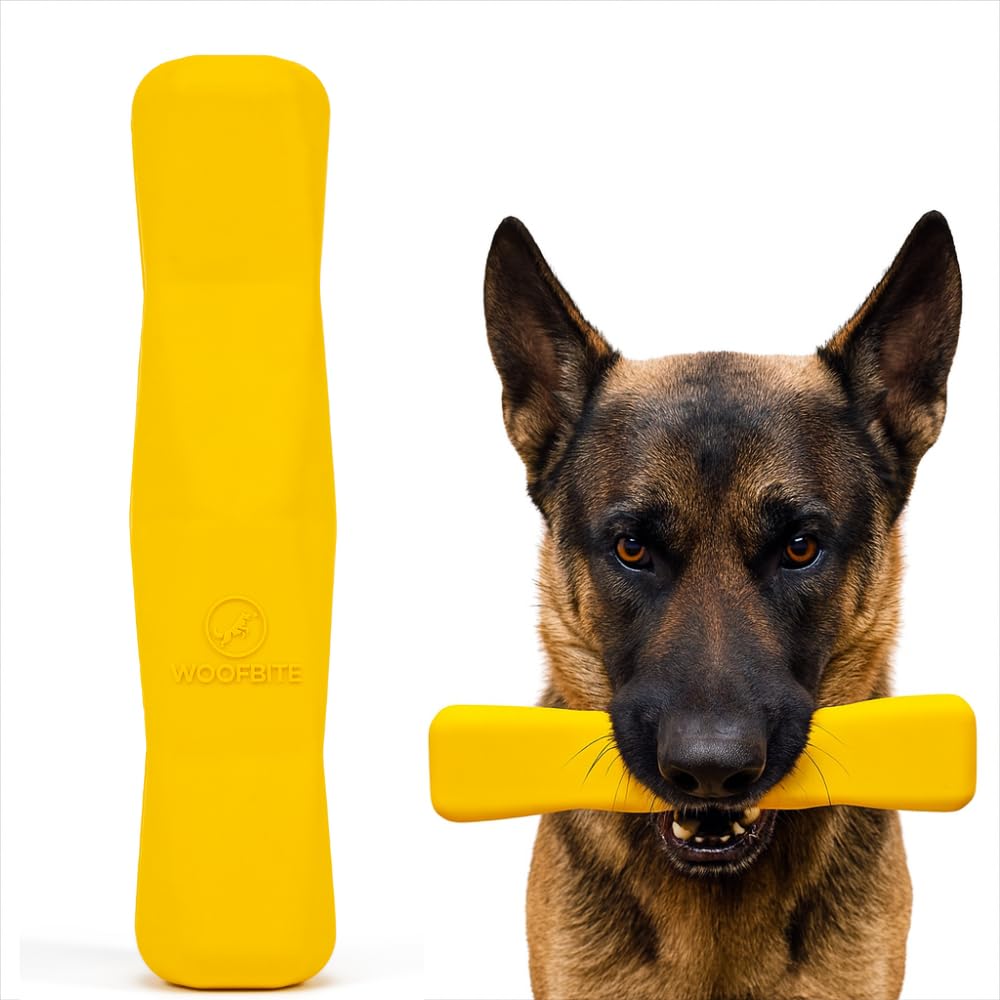 Photo 1 of WoofBite Indestructible Stick Dog Toy - Lifetime Replacement - Durable Chew Toy for Aggressive Chewers - Safe Non-Toxic Natural Rubber - Chew Tug & Fetch - Tough, Heavy Duty - Med/Large Breed, 8”x2”