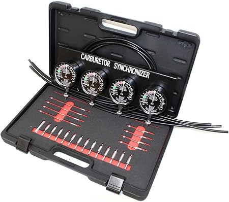 Amazon Toolsisland ツールズアイランド 4連 バキューム ゲージ セット レギュレーター 付き メーター 負圧測定 改良型 台湾製 自動車整備工具 車 バイク