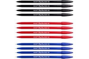 Monami Plus 3000 Office Sign Pen Felt Tip Water Based Ink Color Pen Complete Red,Blue,Black Dozen Box