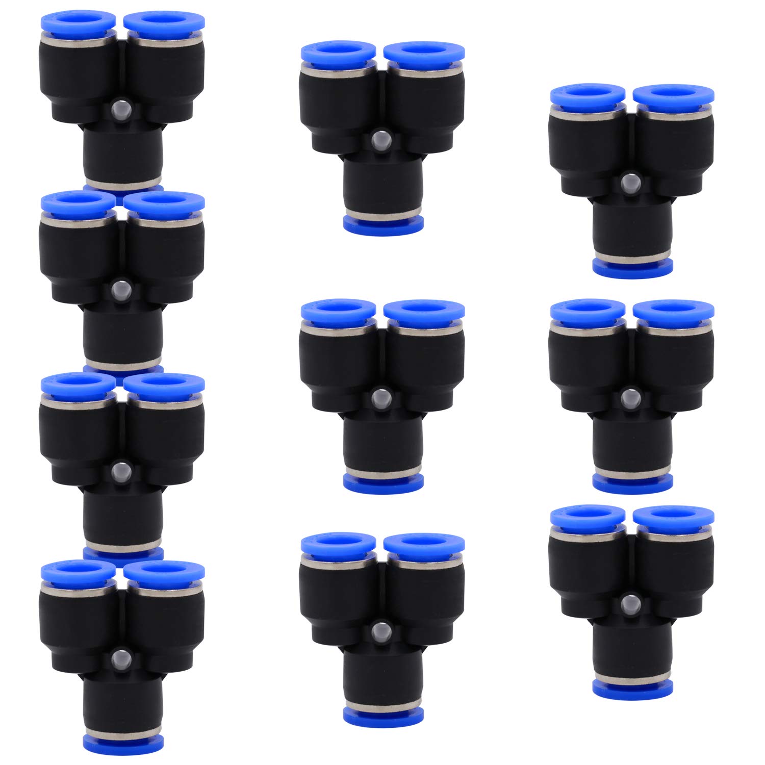 Tailonz Pneumatic 10 Pack Plastic Push to Connect Fittings Tube Connect