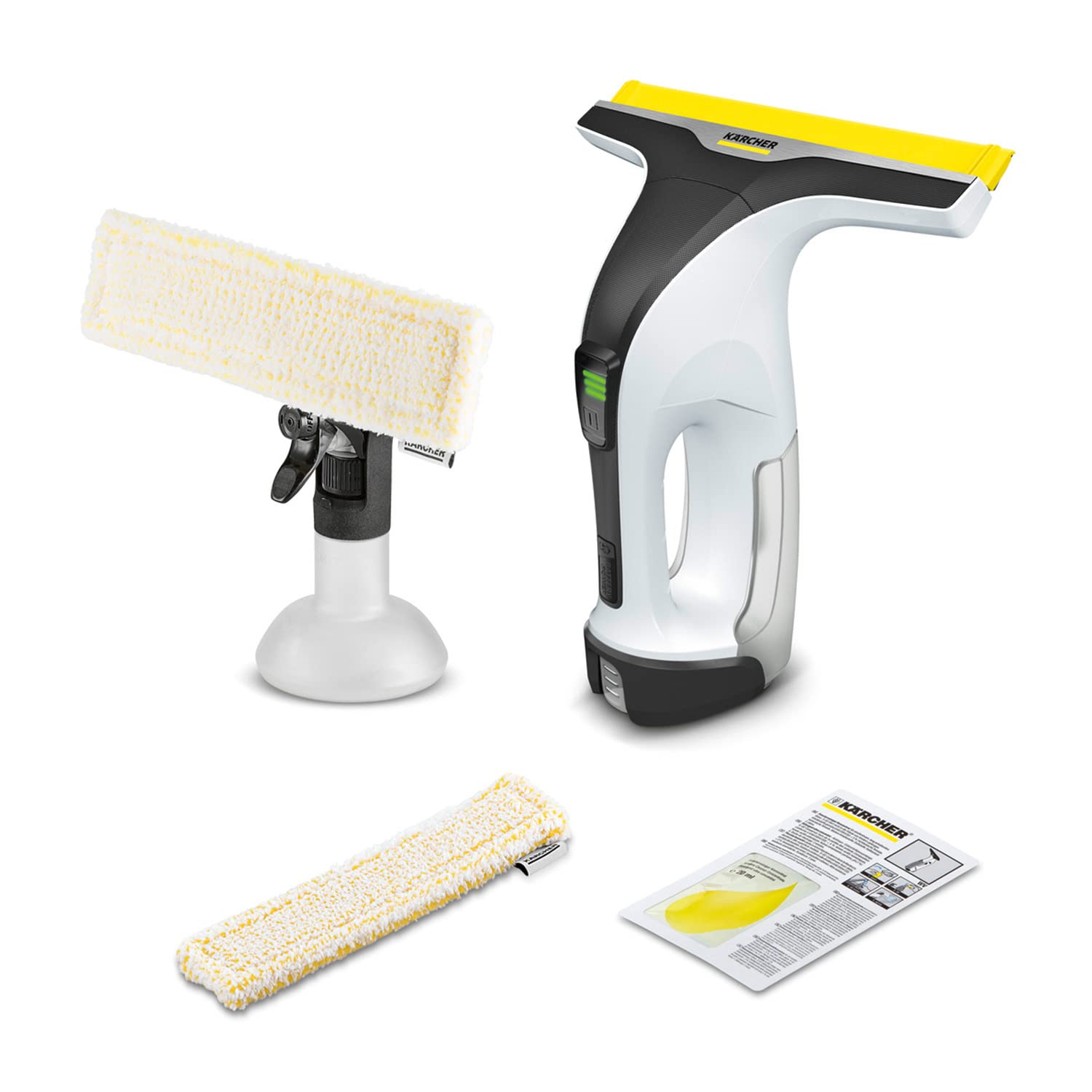 KÄRCHER Fenstersauger WV 4-4 Plus, verwendbar Battery Power 4/25 Akku, Tank: 150 ml, LED-Anzeige, Sprühflasche Extra mit Mikrofaserbezug, 20 ml Fensterreiniger-Konzentrat, ohne Akku