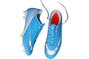 Fenlogft Unisex Sizes Leather Soccer Cleats with Lace-Up for Training Firm Ground & Turf - Men, Women, Boys & Girls American Football Shoes Boot