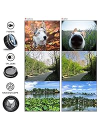 SimpLenz 7 en 1 Clip para teléfono móvil lente Kit de lente para iPhone 7 6 6S 6S Plus, Samsung Galaxy S7 S6 y la mayoría de tabletas de telefoto, ojo de pez, caleidoscopio, gran angular, ángulo X Wide y lente macro