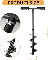 Eidoct Fence Post Auger 10x60cm Manual Post Hole Digger with Non-Slip Handle view 2