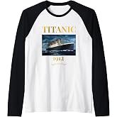 Titanic 1912 Sailing Boat Cruise Ship Raglan Baseball Tee