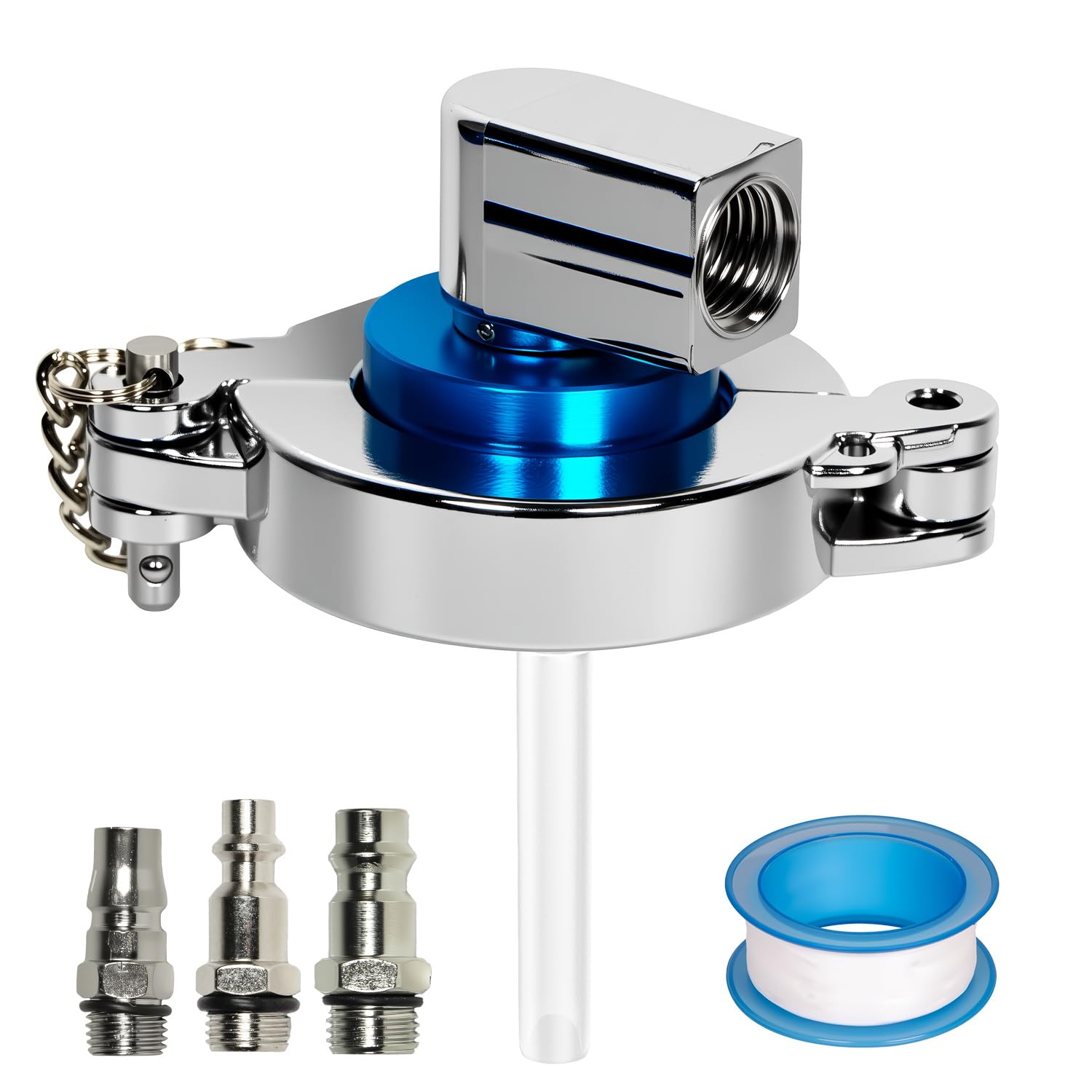 Photo 1 of 43mm Brake Bleeder Adapter Kit Compatible with Toyota and Lexus, 3 Air Fittings & 13ft Teflon Tape, Aluminum 43mm Master Cylinder Adapter, 1/4-Inch NPT Industrial Fitting, Works with Brake Bleeder Kit