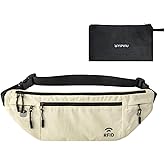 Travel Money Belt for Men and Women hidden slim passport holder - travel wallet with RFID blocking under clothes to protect Cash, Credit Cards and Documents (khaki)