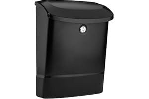 Architectural Mailboxes Parkside Galvanized Steel, Locking, Wall Mount Mailbox, 2576B-10, Black, Medium Capacity