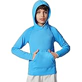 Heathyoga Rash Guard for Boys Swim Shirt UPF 50+ UV Sun Protection Hooded Fishing Shirt with Pocket for Toddler Kid