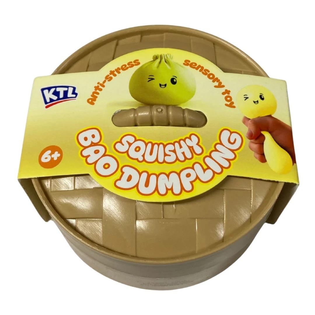 Bao Buns Dumpling, Kawaii Squeeze Toys | Assorted Colours | Stress Relief Squishy Collection | Yellow (Design 2)