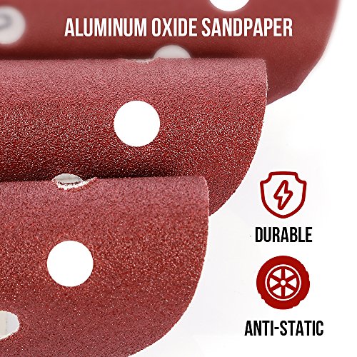 Sandpaper Discs 60PCS 5 Inch 8Hole Power Sander Hook & Loop Discs