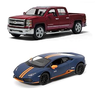 Flying Toyszer 5 Diecast Metal 2014 Silverado and Hurac�n LP610-4 Avio Car, Pack of 2, Assorted
