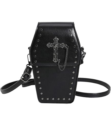Amazon.com: LOTUSTAR Halloween Purse Coffin Purses Chain Shoulder