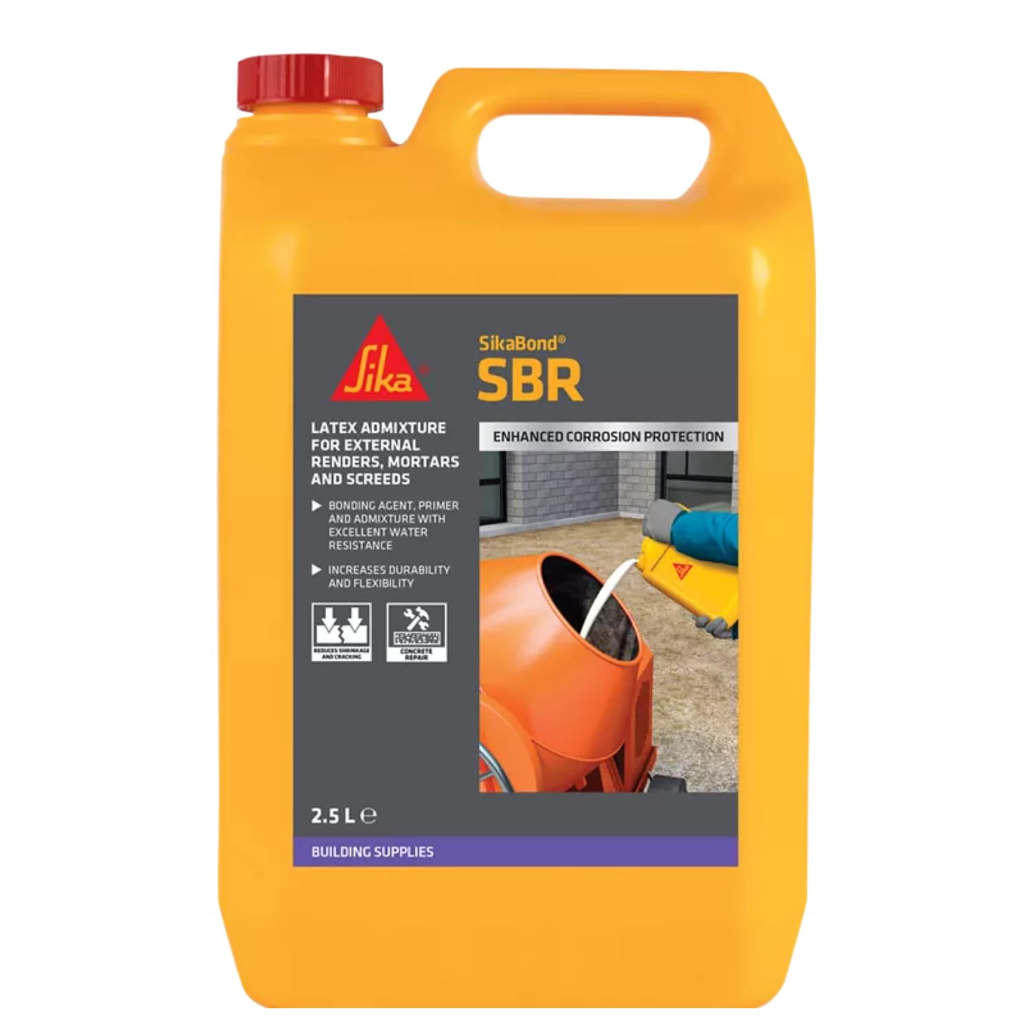 Sika SikaBond SBR Latex Admixure For External Renders, Mortars and Screeds – Water Resistant Bonding Agent – 2.5L