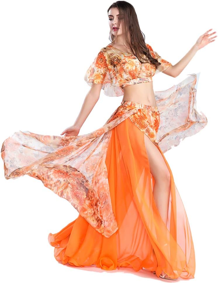 ROYAL SMEELA Belly Dance Top Skirt Sexy Dance Costume Suit Performance