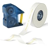 NIIMBOT N1 Satin Ribbon Set, Only for N1 Label Maker, White | For Gift, Wedding, Party, Craft Wrapping, DIY, White Satin Ribbon(14mm x 5.1m) with Gold Ribbon(14mm x 6.2m)