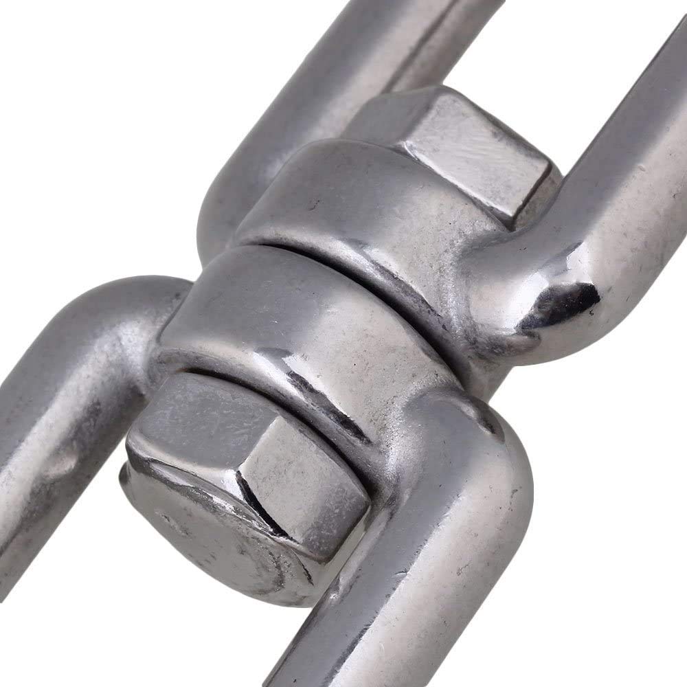 POFET 2Pcs M10 304 Stainless Steel Double Ended Swivel Eye Hook Connector for Hanging Chair Swivel Grill, Dog Leash - Image 5