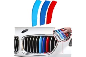 TOPGRIL M-Colored Stripe Grille Insert Trims M Sport Grille Insert Trim Strips For 2011-2013 BMW F10 F11 5 Series 528i 535i 550i Kidney Grills (12 Beams ONLY,Not For 10-Beam)