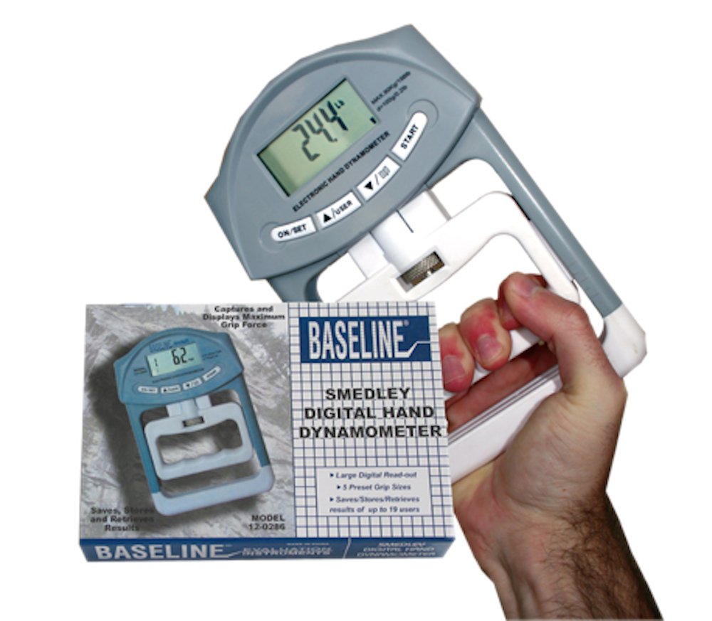 Fabrication Enterprises Baseline Electronic Smedley Hand Dynamometer, Adult, 200 Lb./ 90 Kg #12-0286 (741459690106)
