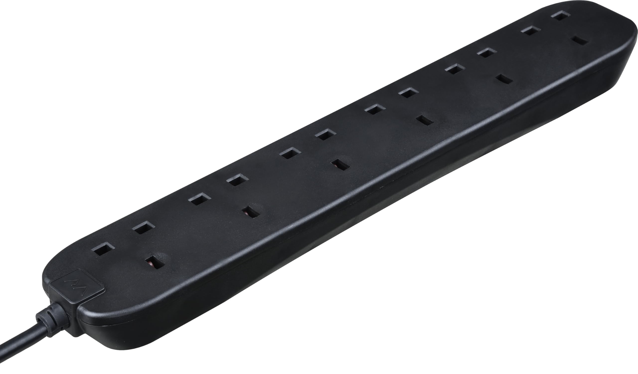 Masterplug Six Socket Extension Lead, 2 Metre Cable, Unswitched, 6-Way Plug Extension Cable, Power Strip, Basic Power, Black, 13A, 6G, 2m, BSG210NB