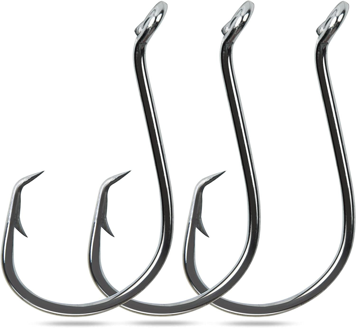 100-200pcs Octopus Sea Fishing Hooks 2X Strong Barded Black High Carbon Steel Fishing Tackle Circle Hooks for Saltwater Bass Fishing (100pcs 1#)