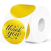 2''Holographic Thermal Label,Gold Round Self-Adhesive Direct Thermal Label,Thermal Stickers for DIY Logo Design,Name Tag (300/Roll