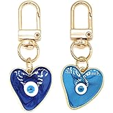 Infxyfy 4pcs Evil Eye Keychains Sweat-heart Keychains Protection Charm for Women Men Car Key Ring Bag Purse Accessories