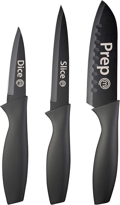 MasterChef 3 Piece Kitchen Knives Set - Chef, Paring & Utility Knives