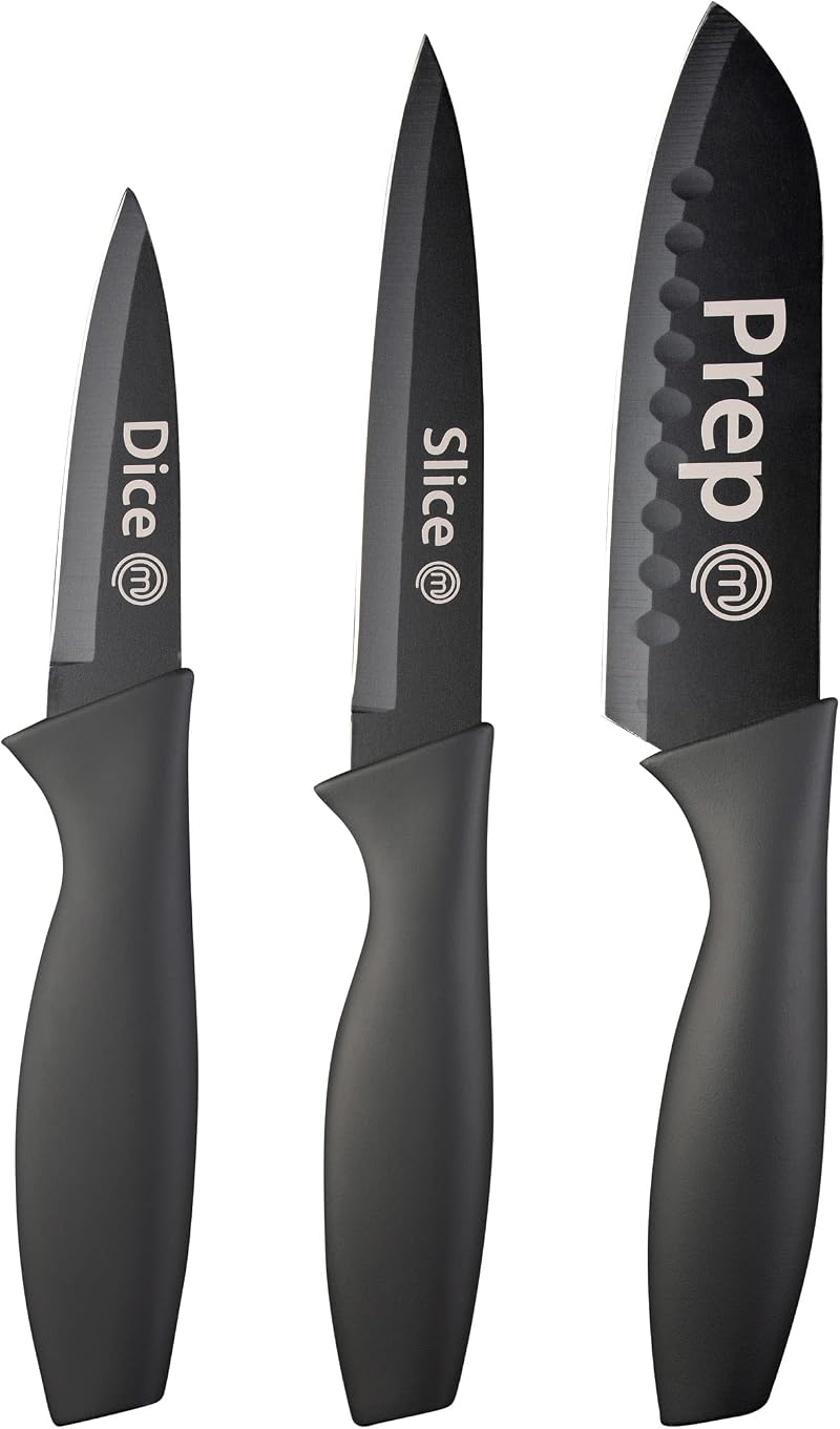 MasterChef 3 Piece Kitchen Knives Set - Chef, Paring & Utility Knives