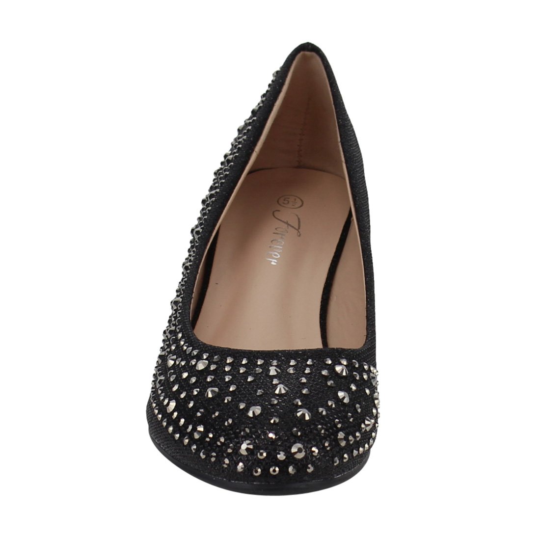 Forever Womens Low Wedge Heel Closed Toe Wedding Party Dress Sandals Shoes-2,Black,7.5 - Image 4