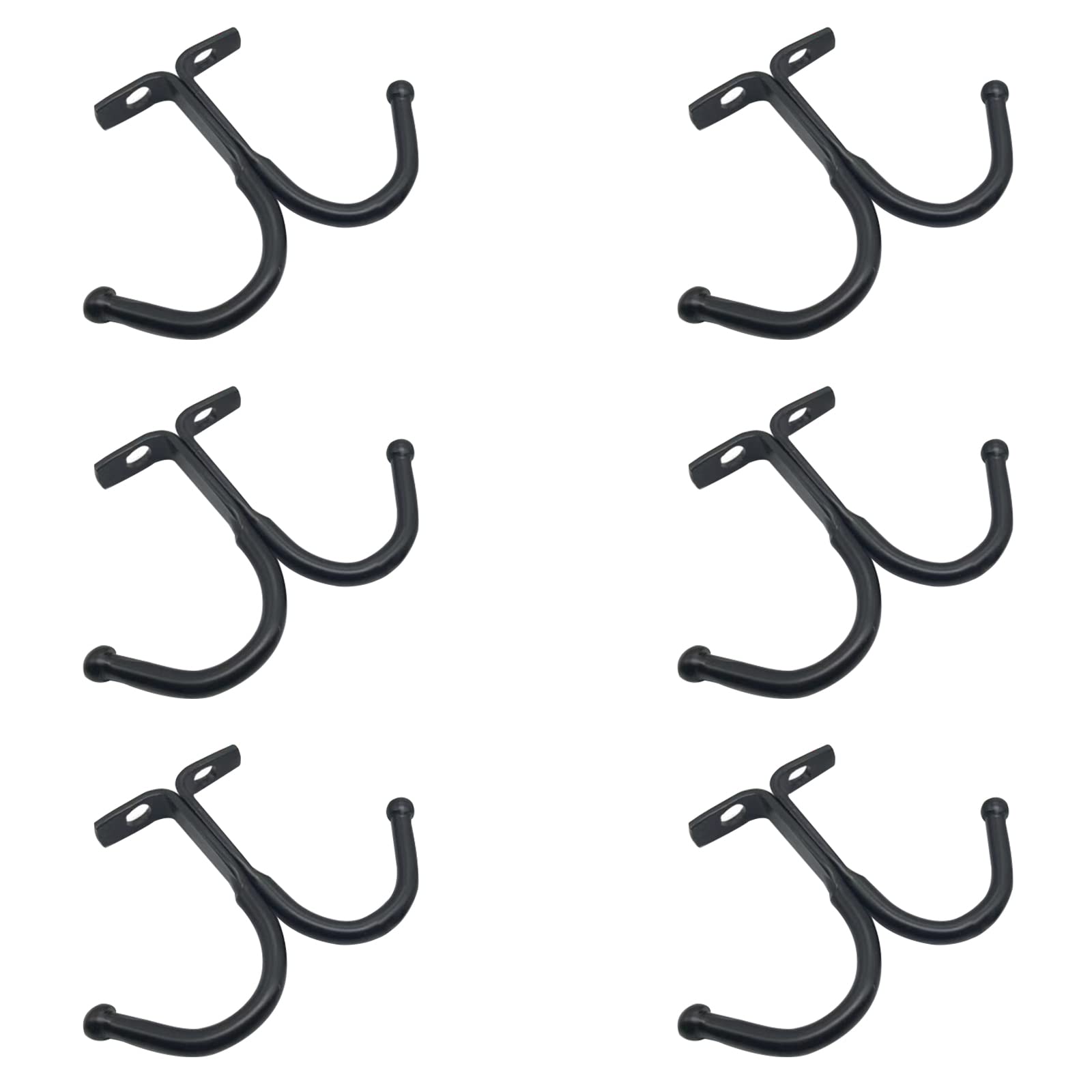 UFURMATE Mug Holder, 6Pcs Mug Rack Under Cabinet Top Mounted Mug Shelf Hangers Metal Storage Hooks for Cabinet Kitchen Bathroom (Black)