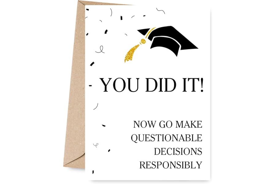 Wonkali Graduation Card Gifts, Congrats College, High School Graduation Greeting Card with Envelopes, Thank You, Grad Gifts for Daughter, Son