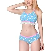 Littleforbig Lacy Trim Women Nightwear Strap Sleepwear Cami Top Shorts Lingerie bralette loungewear Set - Snuggle Bunny