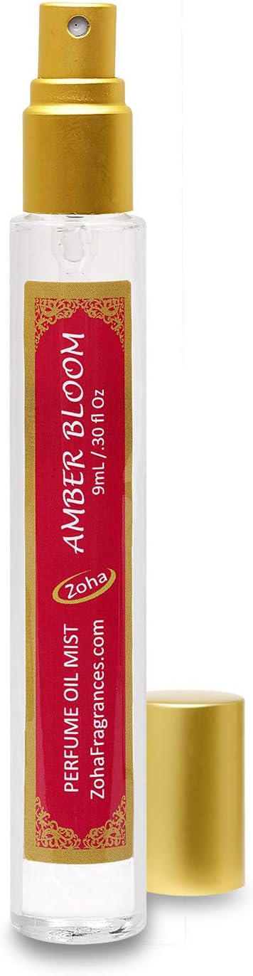 Amber Bloom Perfume Oil Mist (no alcohol spray) - Essential Oils and Clean Beauty Perfumes for Women and Men by Zoha Fragrances