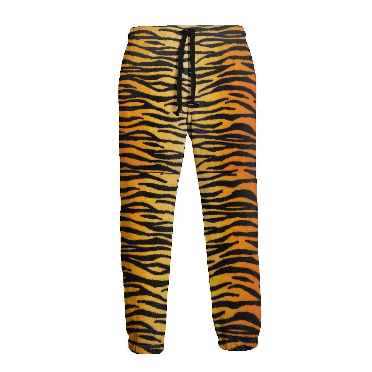 Animal Print Tiger Black Gold Printed Men's Sweatpants, Soft Comfortable Joggers Sport Pants for Men