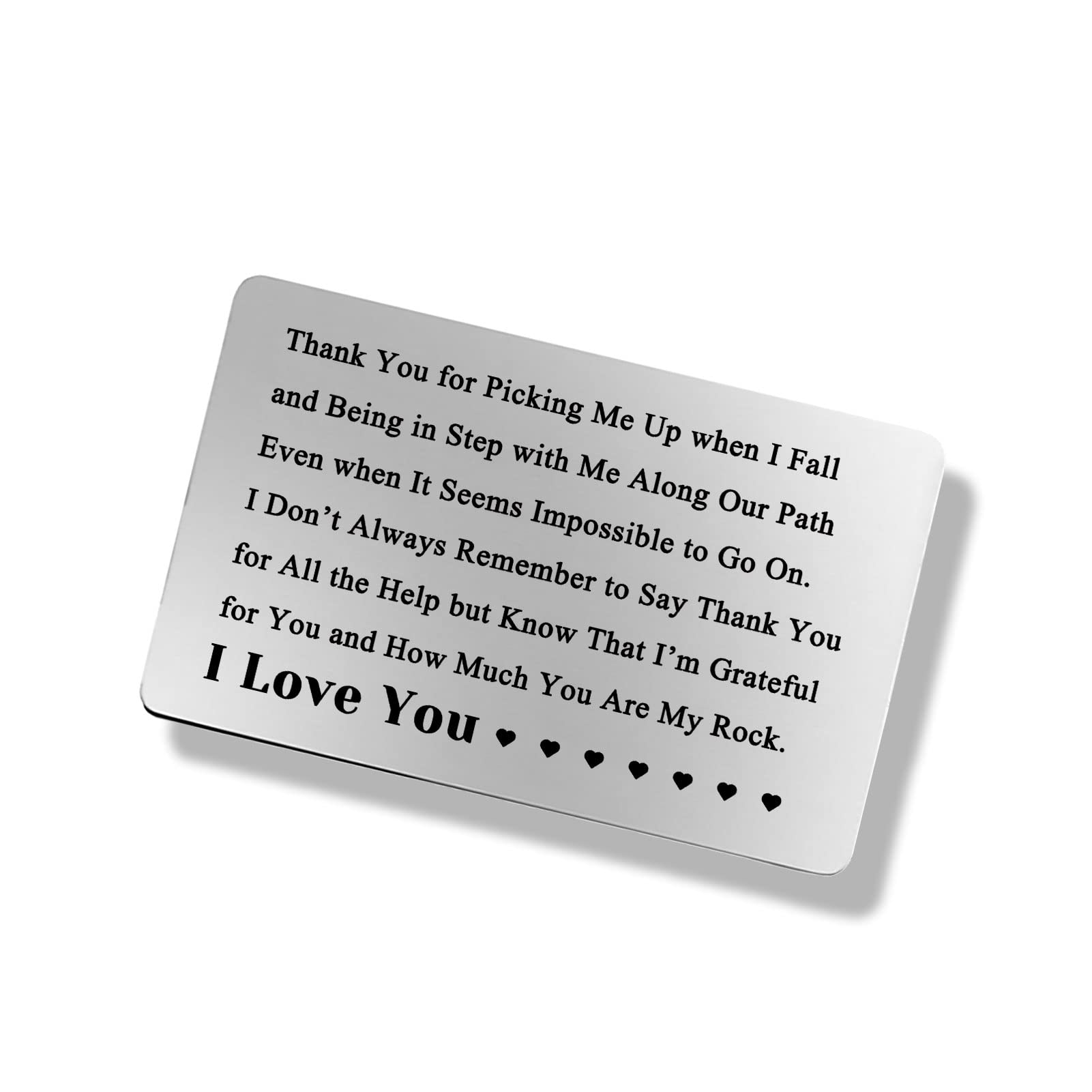 Wedding Anniversary Card Gift for Him Engraved Wallet Card for Men I Love You Gifts for Her Appreciation Gifts for Husband Thank You Gifts Christmas Wedding Gifts for Boyfriend Fiance