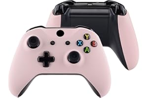 eXtremeRate Front Housing Shell + Side Rails Handles for Xbox One Controller (Model 1708), Cherry Blossoms Pink Replacement F