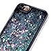 UCLL Iphone 7 Case, Iphone 7 Liquid Case, Gorgeous Design Case for Iphone 7 Cool Quicksand Moving Stars Bling Glitter Flowing Case with a Screen Protector Gold Rose (Black) (Colorful)