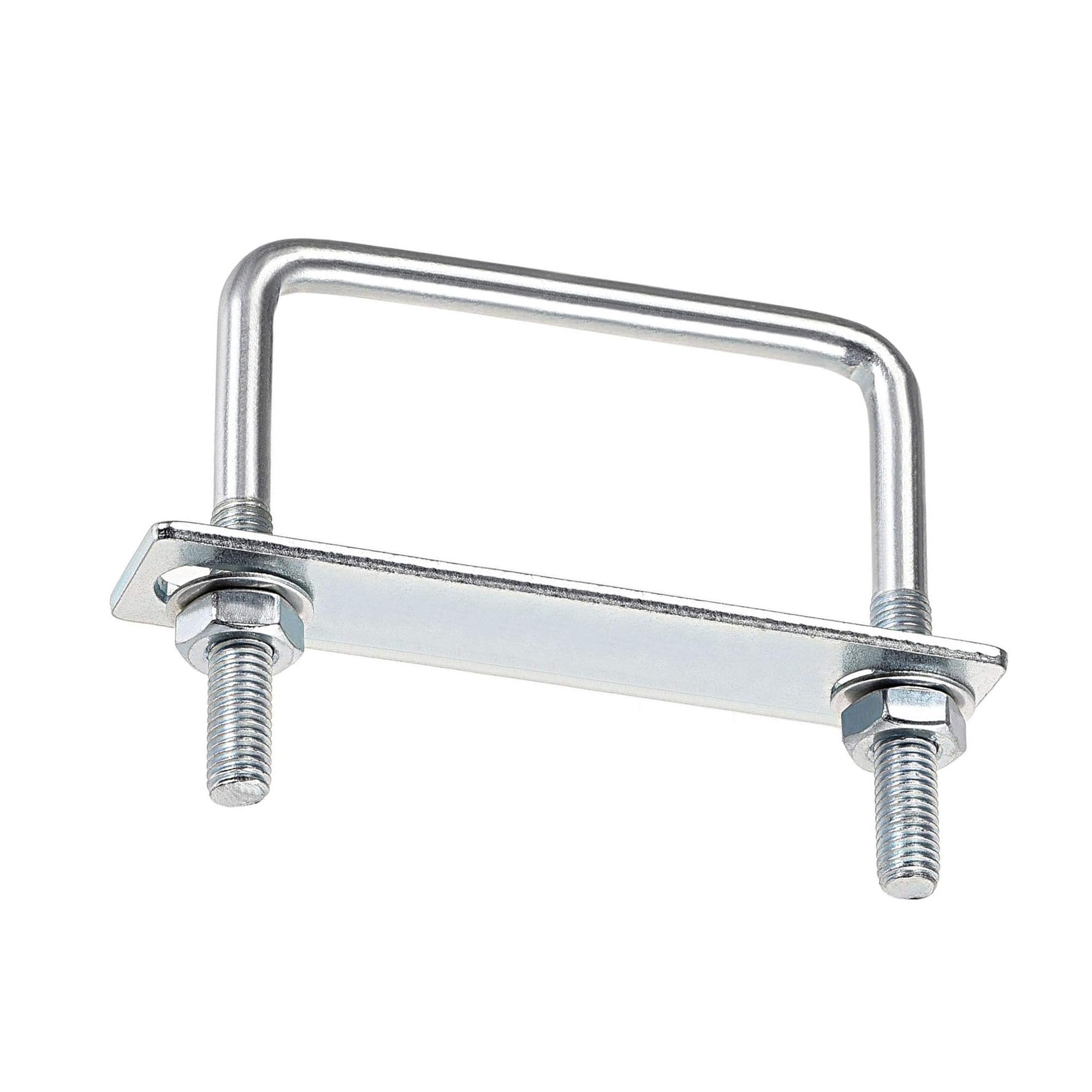 MACHSWON Square U-Bolt,2 Set Carton Steel M8 U Bolts 92mm(3-5/8") Inner Width 80mm Length with Nuts and Frame Plate for Automobiles Boat Trailer