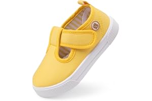Sonsage Toddler Boys Girls Canvas Sneakers Soft Sole T-Strap Shoes Lightweight Comfy Classical Flats Non Skid Shoe for Little Kids