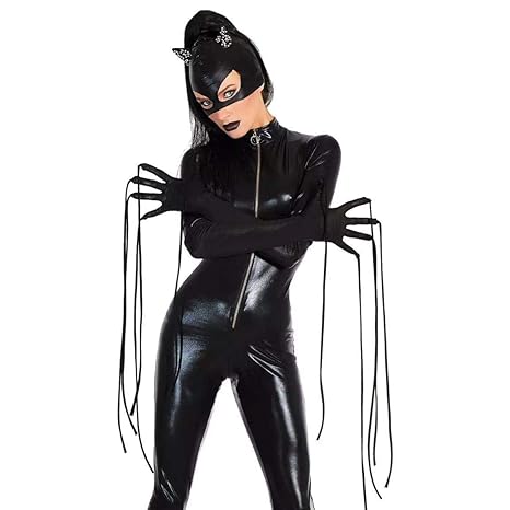 Cosplay Kostüm, die SXXS Frauen sexy Lackleder Vampir Dämon Batman Kostüm Cosplay Lattich Halloween-Kostüm mit Einem einzigar