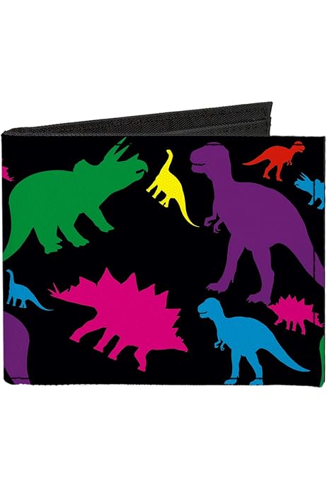 Buckle-Down Men's Canvas Bifold Wallet - Dinosaur Print, 4.0"x3.5" (Made In USA) - View #9