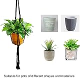 Koitoy 6 Pack Macrame Plant Hangers Black Cotton Rope Indoor Outdoor view 5