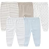 Unisex Baby 5-Pack Long Pants Boys Girls Toddler Cotton Shorts Gift Set