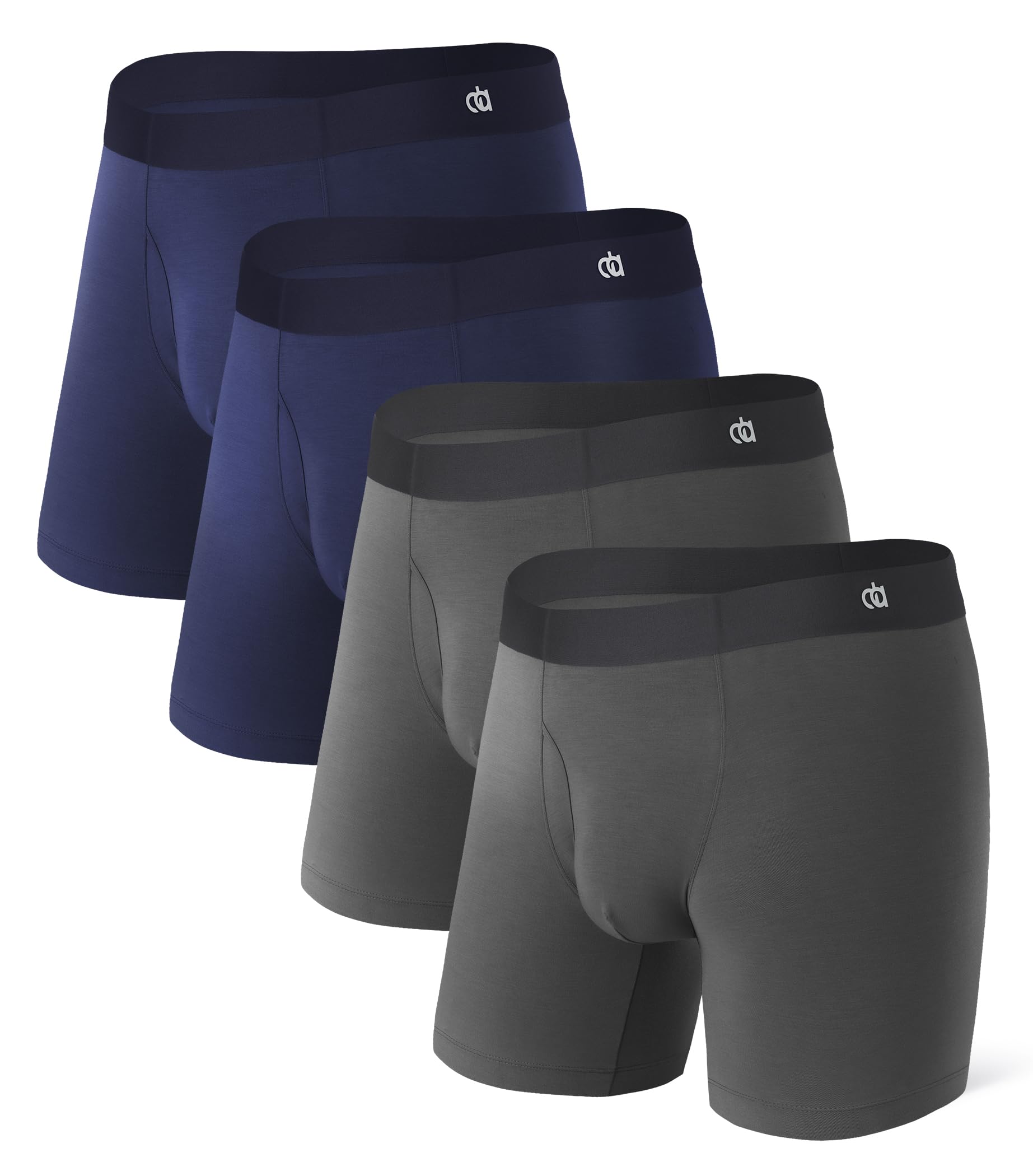 Photo 1 of DAVID ARCHY Men's Ultra Soft Underwear Micro Modal Breathable Moisture Wicking Seamless Underwear for Men 4 Pack(XXL, Navy Blue/Charcoal)
